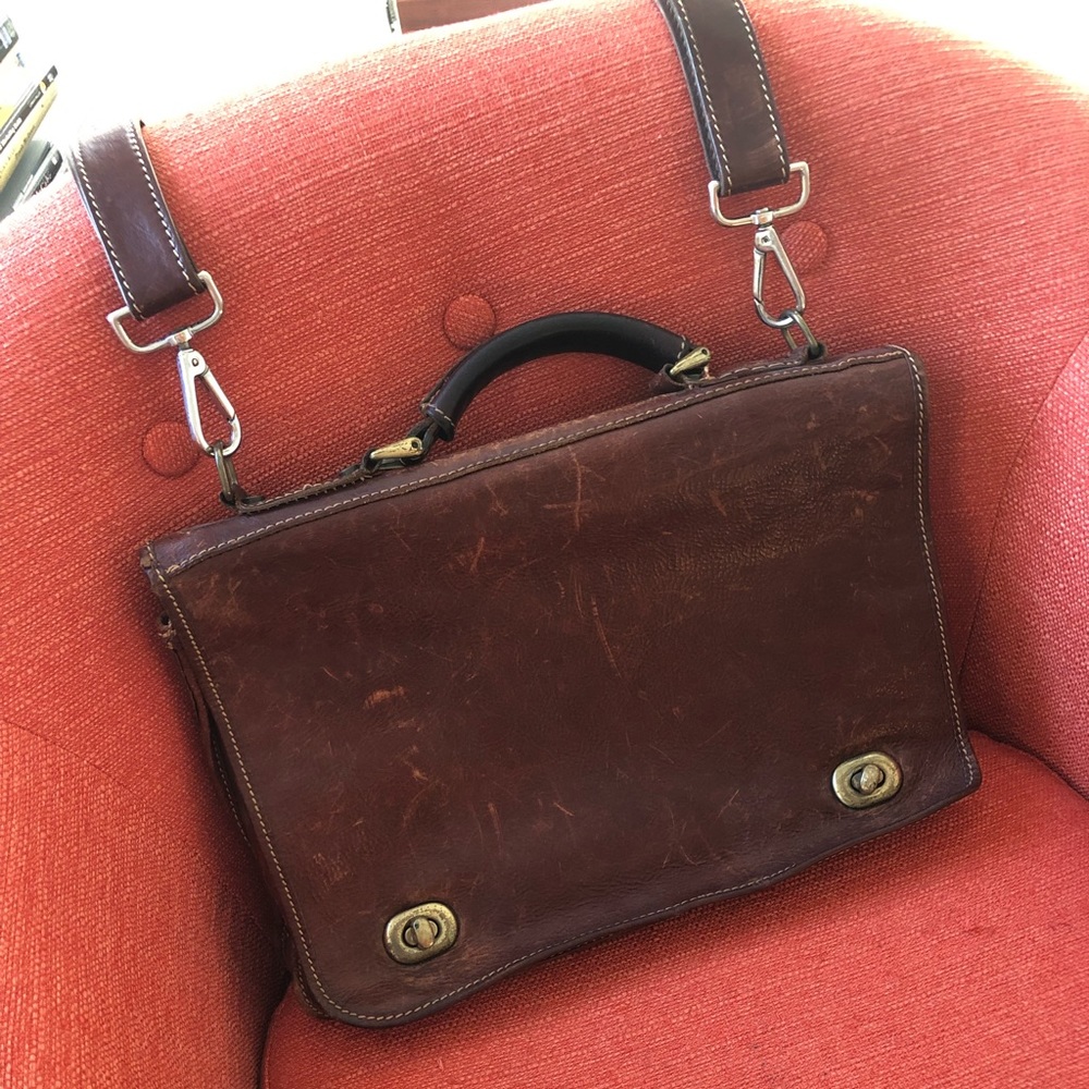 Men's Floto Italian leather crossbody work bag